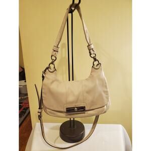 Coach Purse Women's Medium White Leather Kristin Hobo Crossbody Bag B1169